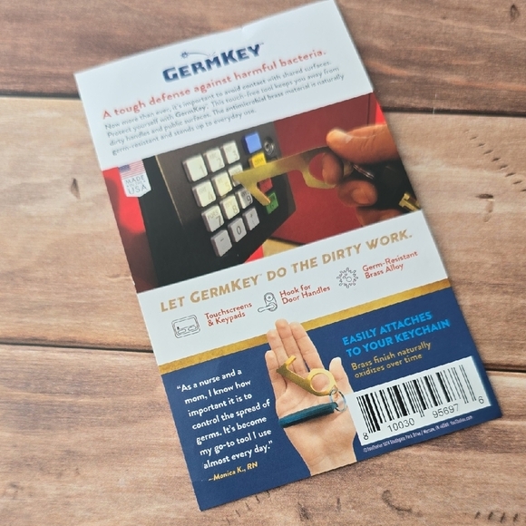 GermKey Antimicrobial Brass Keychain Tool - Picture 5 of 5